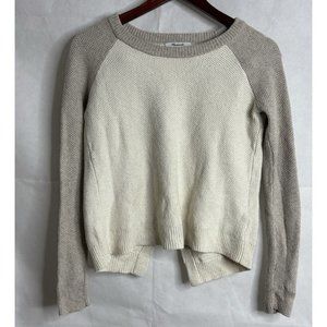 Madewell Knit Pullover Sweater Womens XXS Beige Ta Bobble Uneven Back Boho